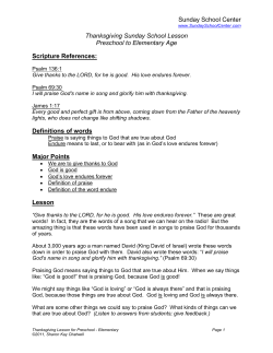 Thanksgiving Lesson - Sunday School Center