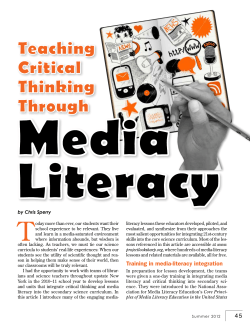 Teaching Critical Thinking Through Media Literacy