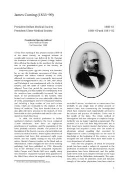 James Cuming - Ulster Medical Society