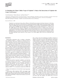 Is Glutathione the Major Cellular Target of Cisplatin?