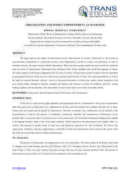 Urbanization and Women Empowerment an Overview