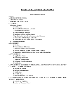 Rules of Executive Clemency - Florida Commission on Offender