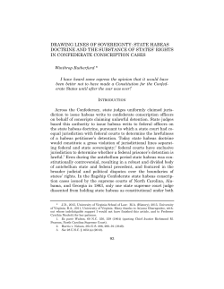 DRAWING LINES OF SOVEREIGNTY: STATE HABEAS DOCTRINE