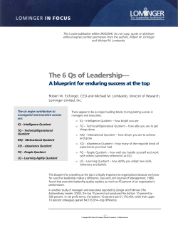 The 6 Qs of Leadership - Leadership Alliance, Inc.