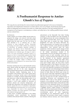 A Posthumanist Response to Amitav Ghosh`s Sea of Poppies
