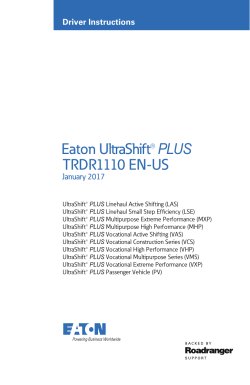 Eaton UltraShift&reg; PLUS TRDR1110 EN-US