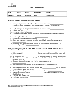 Post Proficiency: 01 fray pulpit frond desiccated bigwig chagrin