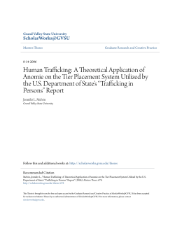 Human Trafficking: A Theoretical Application of Anomie on the Tier
