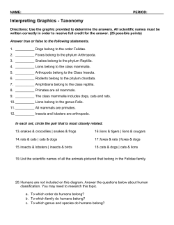 1a [HW] Taxonomy - Middlesex High School