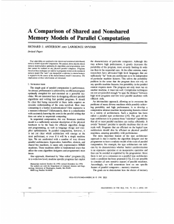 A comparison of shared and nonshared memory models of parallel