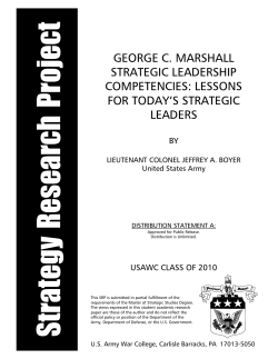 george c. marshall strategic leadership competencies
