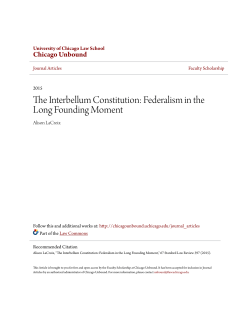 The Interbellum Constitution: Federalism in the