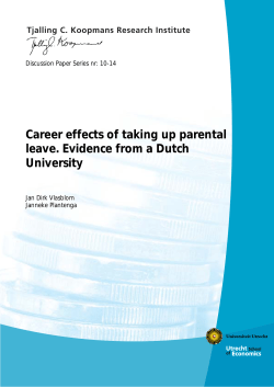 Career effects of taking up parental leave. Evidence from a Dutch