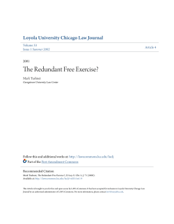 The Redundant Free Exercise? - LAW eCommons