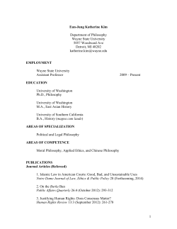 Curriculum Vita - Wayne State University