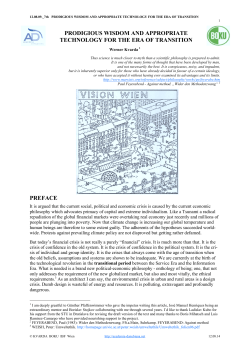 prodigious wisdom and appropriate technology for the era of