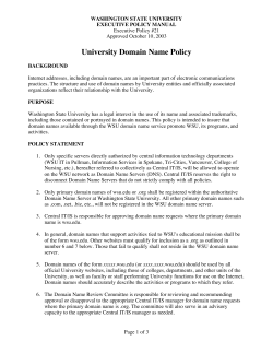 University Domain Name Policy