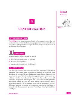 Lesson 28. Centrifuge