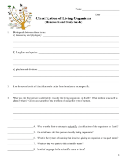 Classification of Living Organisms