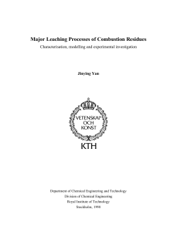 Major Leaching Processes of Combustion Residues