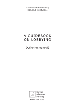A GuideBooK on LoBByinG - Konrad-Adenauer