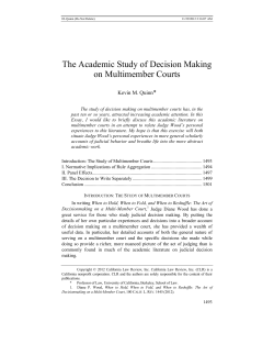 The Academic Study of Decision Making on Multimember Courts
