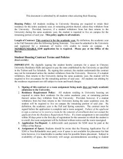 2016 Online Housing Agreement