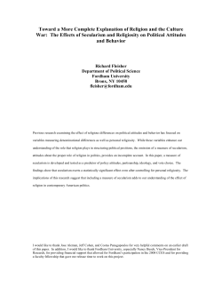 Toward a More Complete Explanation of Religion and the Culture