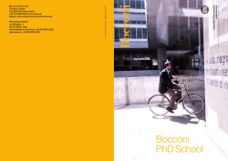 Bocconi PhD School - Bocconi University