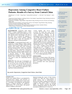 Depression among Congestive Heart Failure Patients