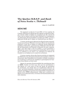 The Quebec RRSP and Bank of Nova Scotia v. Thibault