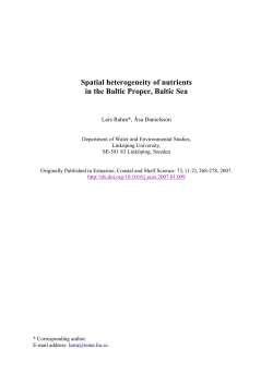 Spatial heterogeneity of nutrients in the Baltic Proper, Baltic Sea