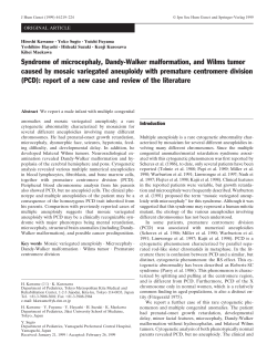 Syndrome of microcephaly, Dandy-Walker malformation