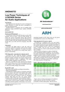 AND9407/D Low Power Techniques of LC823450 Series