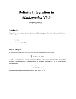 Definite Integration in Mathematica V3.0
