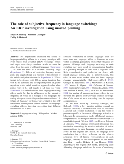 The role of subjective frequency in language