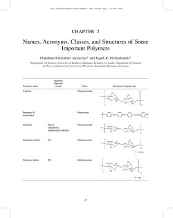 Names, Acronyms, Classes, and Structures of Some Important