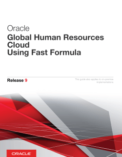 Oracle Global Human Resources Cloud Using Fast Formula