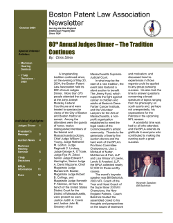 Boston Patent Law Association Newsletter