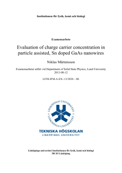 Evaluation of charge carrier concentration in particle assisted, Sn