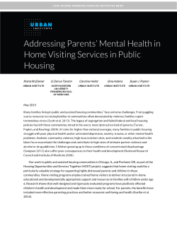 Addressing Parents` Mental Health in Home Visiting