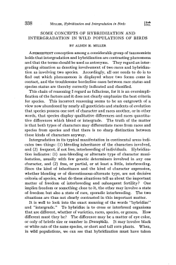 some concepts of hybridization and intergradation in wild