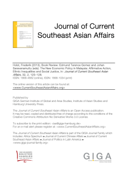 Book Review: The New Economic Policy in Malaysia