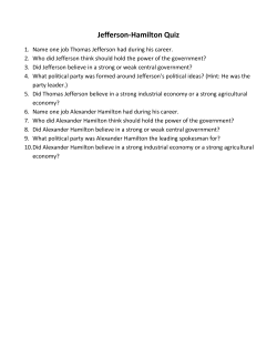 Jefferson-Hamilton Quiz