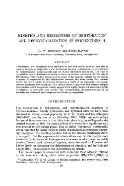 kinetics and mechanisms of dehydration and recrystallization of