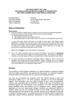 THE FOOD SAFETY ACT 1990 [EC