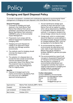 Dredging and Spoil Disposal Policy