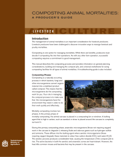 Composting Animal Mortalities: A Producer`s Guide