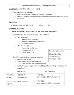 Combining Like Terms