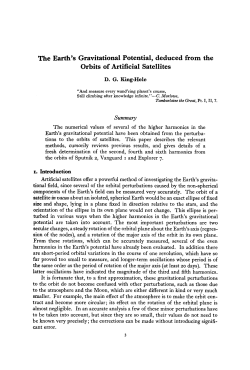 The Earth`s Gravitational Potential, deduced from the Orbits of
